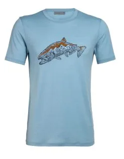 Icebreaker Mens Tech Lite SS Crewe Tetons Salmon