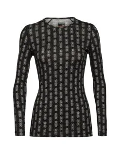 Icebreaker Wmns 200 Oasis LS Crewe Snow Heritage